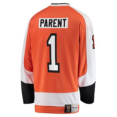 Men s Fanatics Branded Bernie Parent Orange Philadelphia Flyers Premier Breakaway Retired Player Jersey