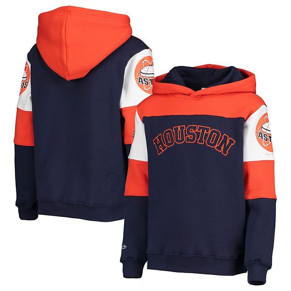 Men's Houston Astros Mitchell & Ness Orange/Navy Fleece Full-Zip