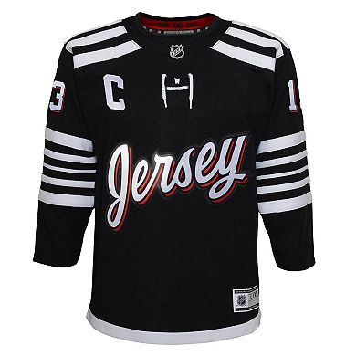 Youth Nico Hischier Black New Jersey Devils 2021/22 Alternate Premier Player Jersey