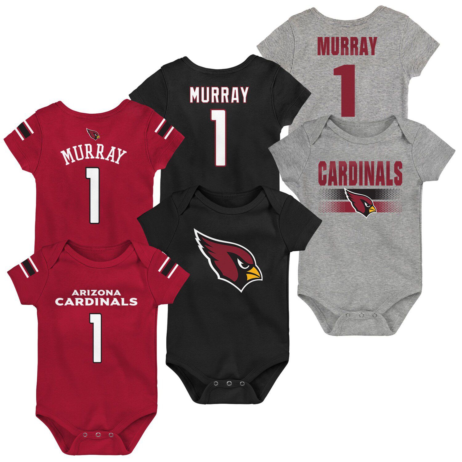 Girls Newborn & Infant Black/Red/White Louisville Cardinals Wordmark 3-Pack Bodysuit Set