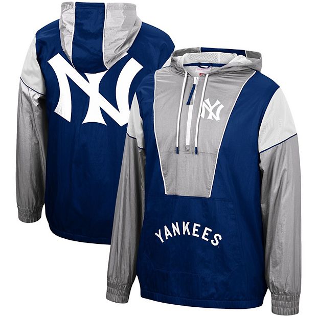 Men's Mitchell & Ness Navy New York Yankees Throw It Back Full-Zip Windbreaker Jacket