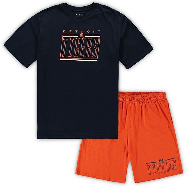 Men's Concepts Sport Navy/Orange Detroit Tigers Big & Tall T-Shirt & Shorts  Sleep Set