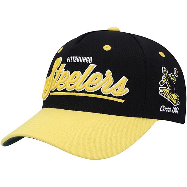 Pittsburgh Steelers Men's Mitchell & Ness Snapback Script Hat