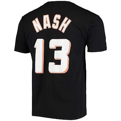 Men's Mitchell & Ness Steve Nash Black Phoenix Suns Hardwood Classics Stitch Name & Number T-Shirt