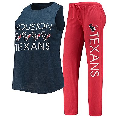 Women's Concepts Sport Red/Navy Houston Texans Muscle Tank Top & Pants Sleep Set