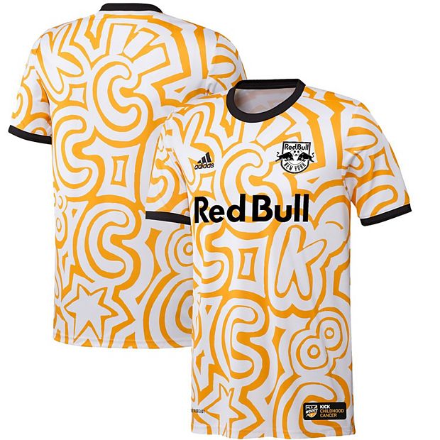 Men's adidas White/Gold New York Red Bulls 2021 MLS Works Kick Childhood  Cancer Pre-Match