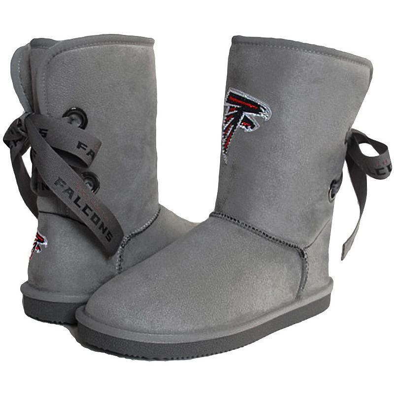 Womens Cuce Atlanta Falcons Champion Ribbon Boots, Size: 6, Grey