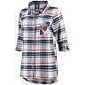 Women's Concepts Sport Navy/Orange Chicago Bears Accolade Flannel Long Sleeve Button-Up Nightshirt