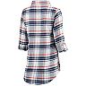 Women's Concepts Sport Navy/Orange Chicago Bears Accolade Flannel Long Sleeve Button-Up Nightshirt