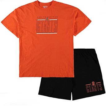 Men's Concepts Sport Orange/Black San Francisco Giants Big & Tall T-Shirt & Shorts Sleep Set