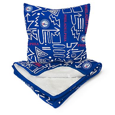 Philadelphia 76ers Doodle Pop Poly Span Blanket and Pillow Combo Set