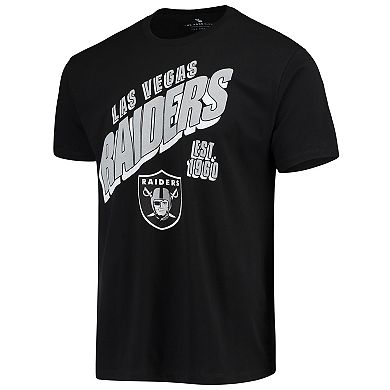 Men's Junk Food Black Las Vegas Raiders Slant T-Shirt