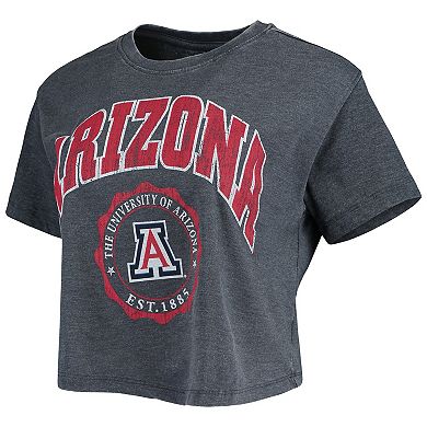 Women's Pressbox Navy Arizona Wildcats Edith Vintage Burnout Crop T-Shirt
