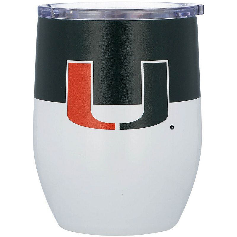 Miami Hurricanes 16oz. Colorblock Stainless Steel Curved Tumbler, Multicolo