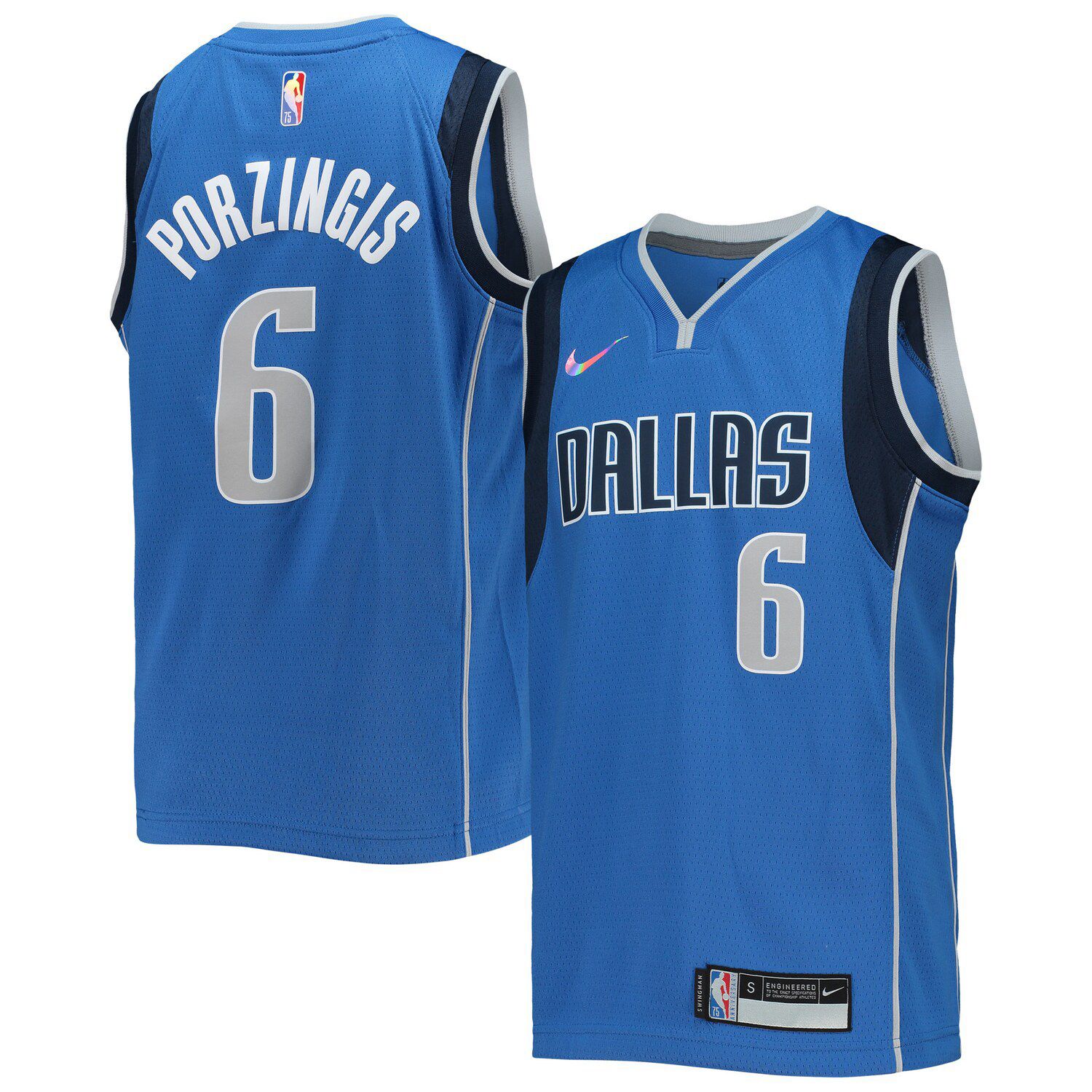 Men's Mitchell & Ness Dirk Nowitzki White Dallas Mavericks 1998/99 Hardwood Classics Doodle Swingman Jersey Size: Medium