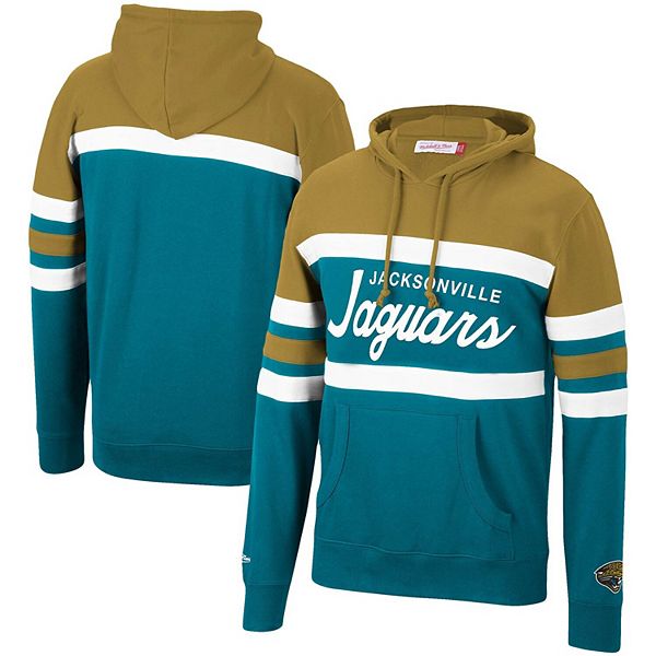 Men's Mitchell & Ness Teal Jacksonville Jaguars All Over 2.0 Pullover  Sweatshirt