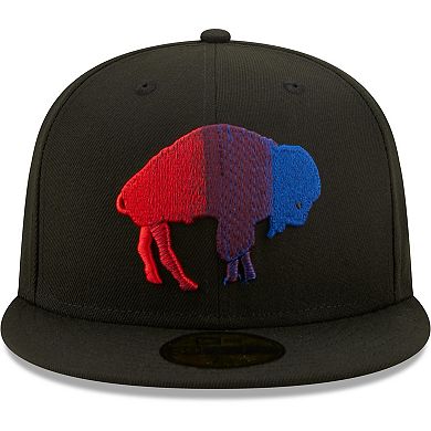 Men's New Era Black Buffalo Bills Color Dim Throwback 59FIFTY Fitted Hat