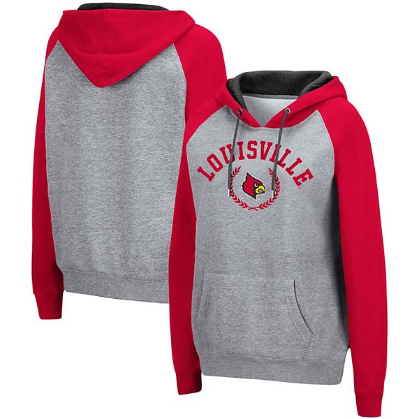 Colosseum Men's Louisville Cardinals Grey Pullover Hoodie