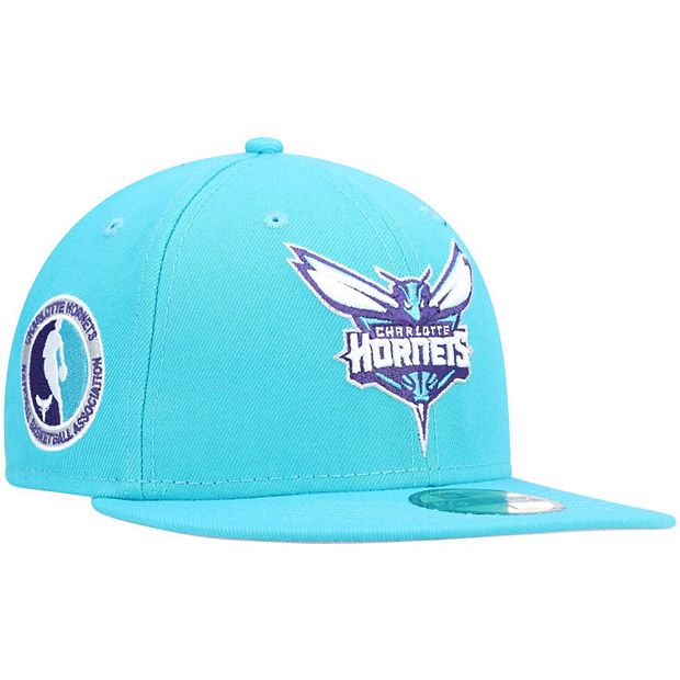 Charlotte Hornets SIDE TEAM-PATCH Teal Fitted Hat by New Era