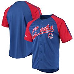 Cleveland Indians Stitches Cooperstown Collection V-Neck Team Color Jersey  - Navy/Red