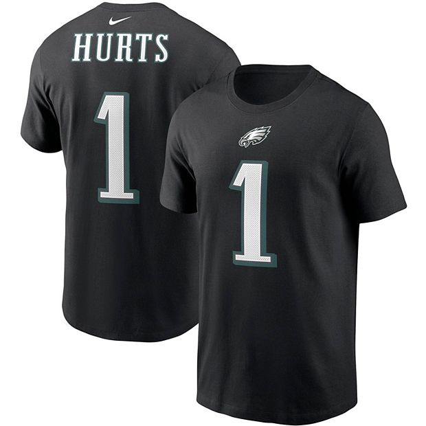 Jalen Hurts Philadelphia Eagles Youth Black Name & Number Logo T