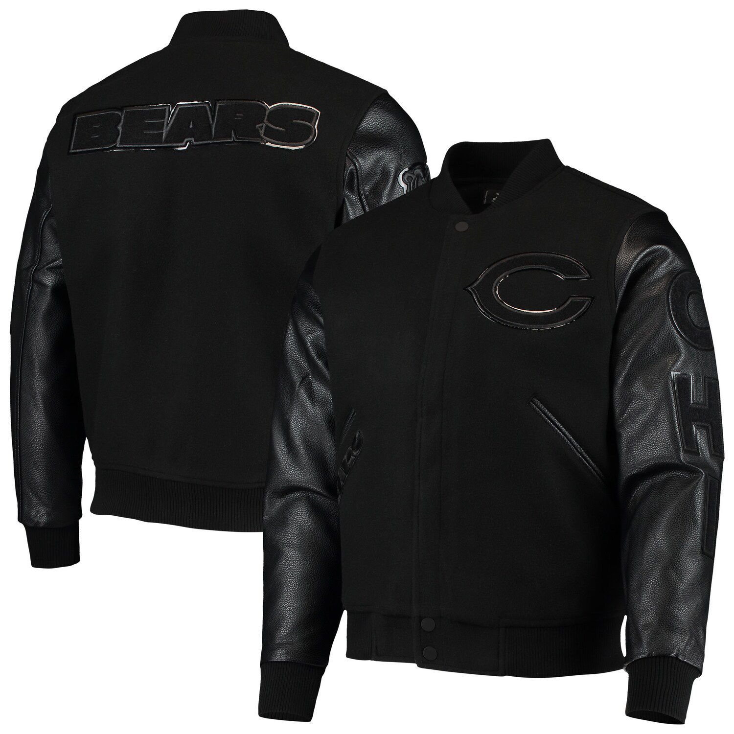 chicago bears men's leather jacket