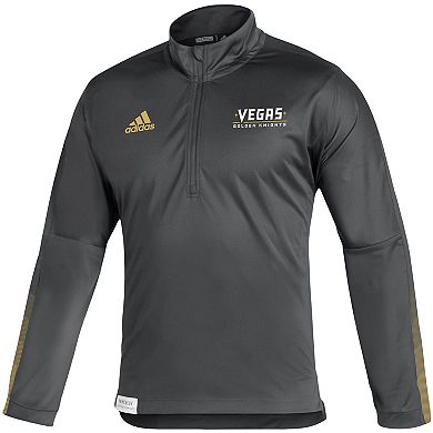 Men's adidas Charcoal Vegas Golden Knights Primeblue Quarter-Zip Jacket