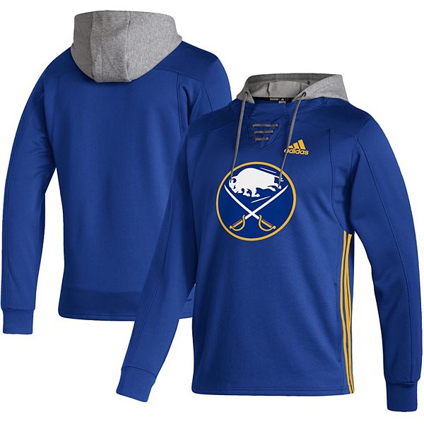 Men s adidas Royal Buffalo Sabres Skate Lace AEROREADY Pullover Hoodie