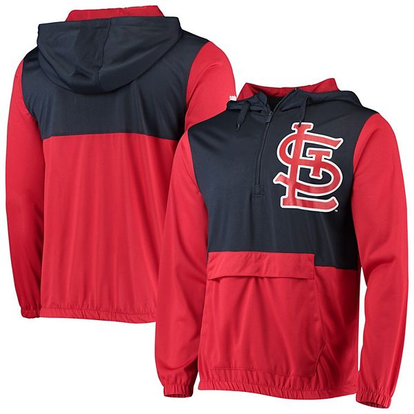 Men's Stitches Red/Navy St. Louis Cardinals Anorak Hoodie Half-Zip Jacket