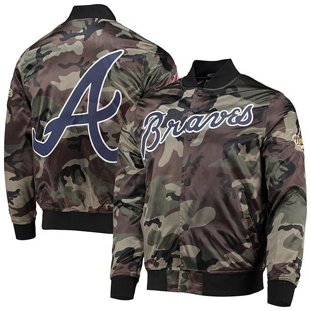 Men's Pro Standard Camo Atlanta Braves Satin Full-Snap Jacket