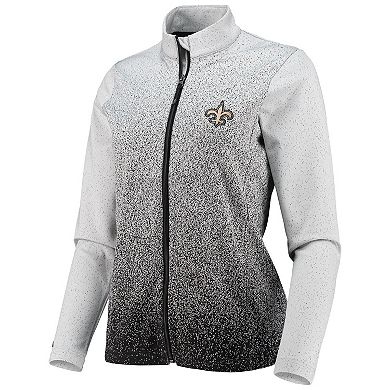 Women's Antigua White/Black New Orleans Saints Guide Full-Zip Jacket