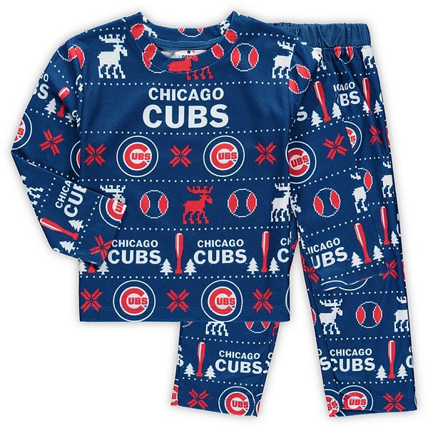 Lids Chicago Cubs Youth Allover Print Long Sleeve T-Shirt & Pants Sleep Set  - Royal