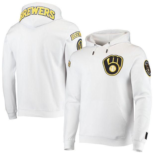 Men's Pro Standard White Milwaukee Brewers Logo Pullover Hoodie