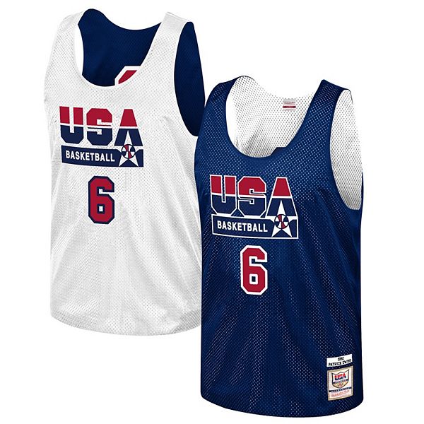 Men's Mitchell & Ness Patrick Ewing Navy USA Basketball Training 1992