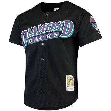 Men's Mitchell & Ness Randy Johnson Black Arizona Diamondbacks Big & Tall Cooperstown Collection Mesh Button-Up Jersey