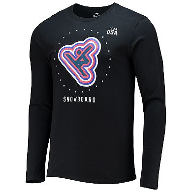 Men's Fanatics Branded Black Team USA Snowboarding Long Sleeve T-Shirt