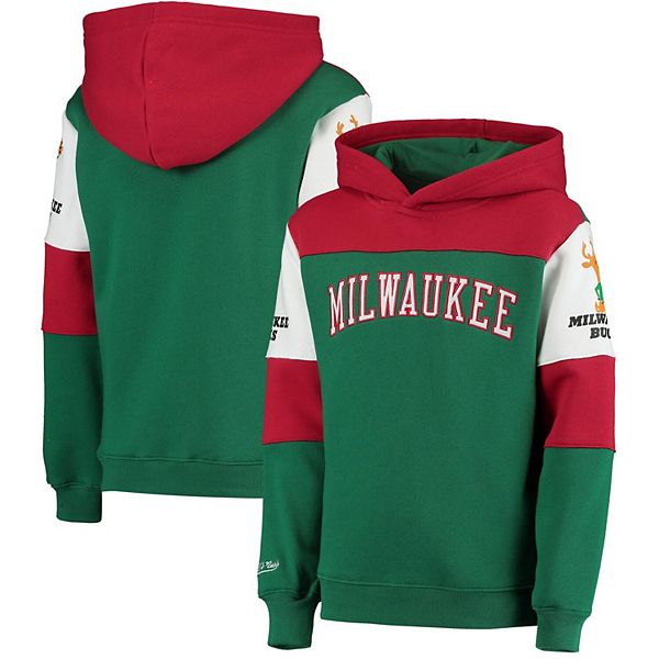 Milwaukee Bucks Mitchell & Ness Hardwood Classics Legendary Slub Pullover  Hoodie - Red