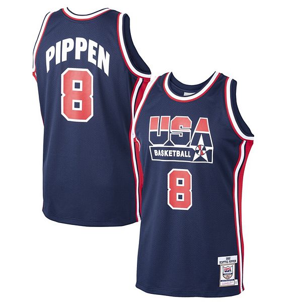Scottie Pippen USA Basketball Mitchell & Ness Training 1992 Dream Team  Authentic Reversible Practice Jersey - Navy