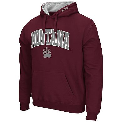 Men's Colosseum Maroon Montana Grizzlies Arch and Logo Pullover Hoodie