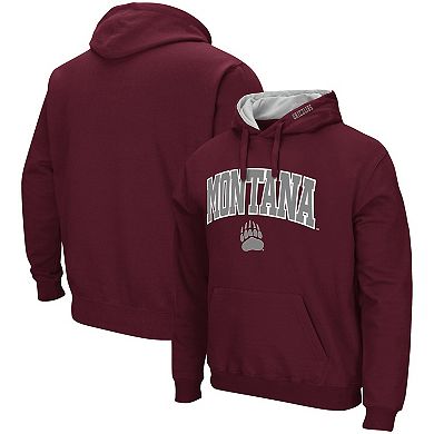 Men's Colosseum Maroon Montana Grizzlies Arch and Logo Pullover Hoodie