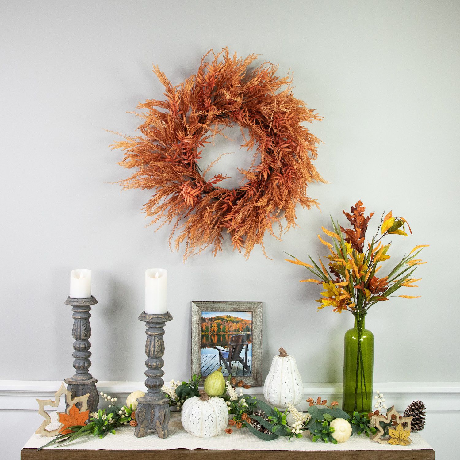 Northlight Pampas Grass Wreath - Thumbnail 3