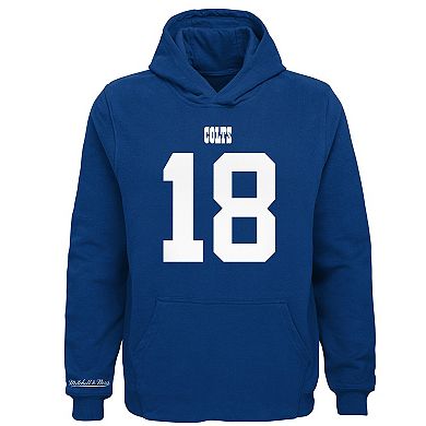 Youth Mitchell & Ness Peyton Manning Royal Indianapolis Colts Retired Player Name & Number Pullover Hoodie