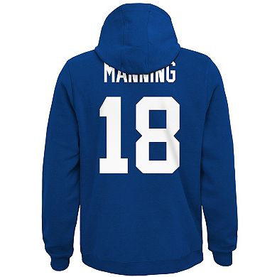 Youth Mitchell & Ness Peyton Manning Royal Indianapolis Colts Retired Player Name & Number Pullover Hoodie