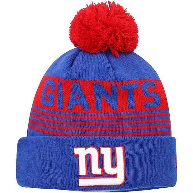 Youth New Era Royal New York Giants Proof Cuffed Knit Hat with Pom