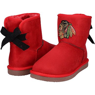 Girls Youth Cuce Chicago Blackhawks Low Team Ribbon Boots