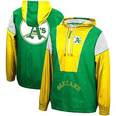 Men's Nike Green/Gold Oakland Athletics Authentic Collection Short Sleeve  Hot Pullover Jacket