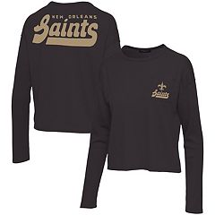 Outerstuff Juniors Black New Orleans Saints Burnout Raglan Half-Sleeve T-Shirt Size: Small