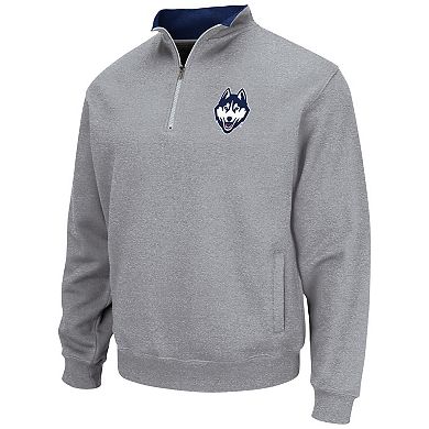 Men's Colosseum Heathered Gray UConn Huskies Tortugas Team Logo Quarter-Zip Jacket