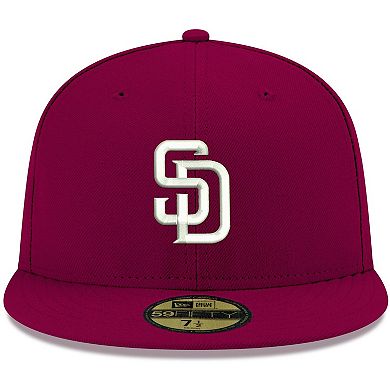 Men's New Era Cardinal San Diego Padres White Logo 59FIFTY Fitted Hat