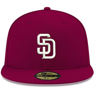 Men's New Era Cardinal San Diego Padres White Logo 59FIFTY Fitted Hat